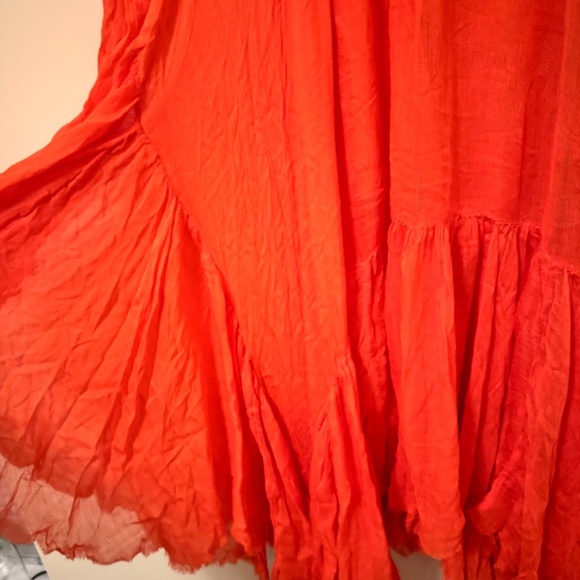 Free People FP One Clover Skirt Asymmetrical Tiered Orange Large L NWOT - Picture 8 of 8